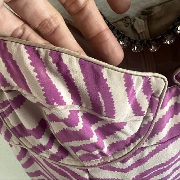 REBECCA TAYLOR Silk Ribbed Zebra Purple Shirt - Picture 4 of 4